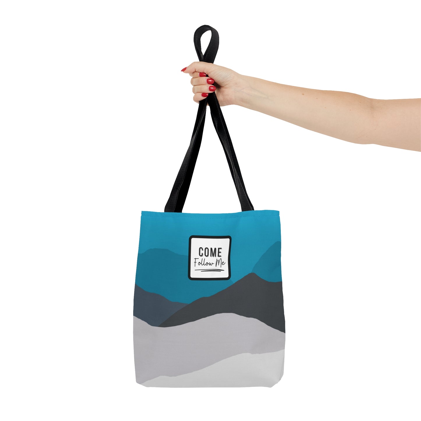 LDS Christian Scripture Church Tote Bag Blue Gray Landscape
