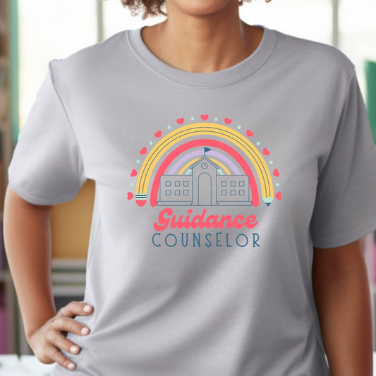 School Guidance Counselor Rainbow Tee