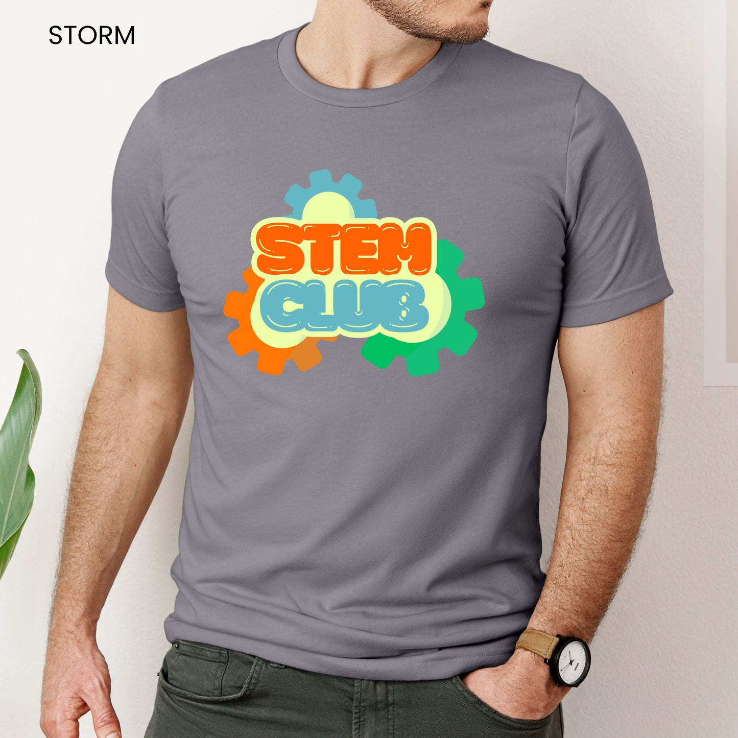 STEM Club Puffy Letters and Gears Customizable Adult and Youth Tee