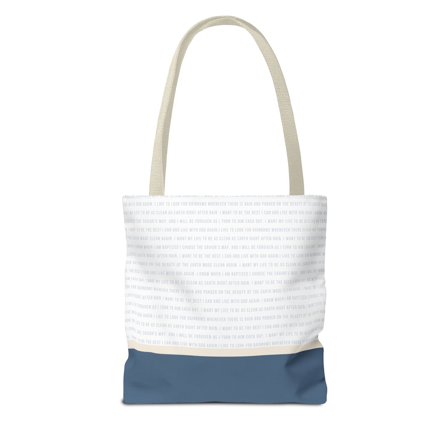 CTR Blue Baptism Primary Tote Bag - Choose the Right LDS  scripture Baptism Bag