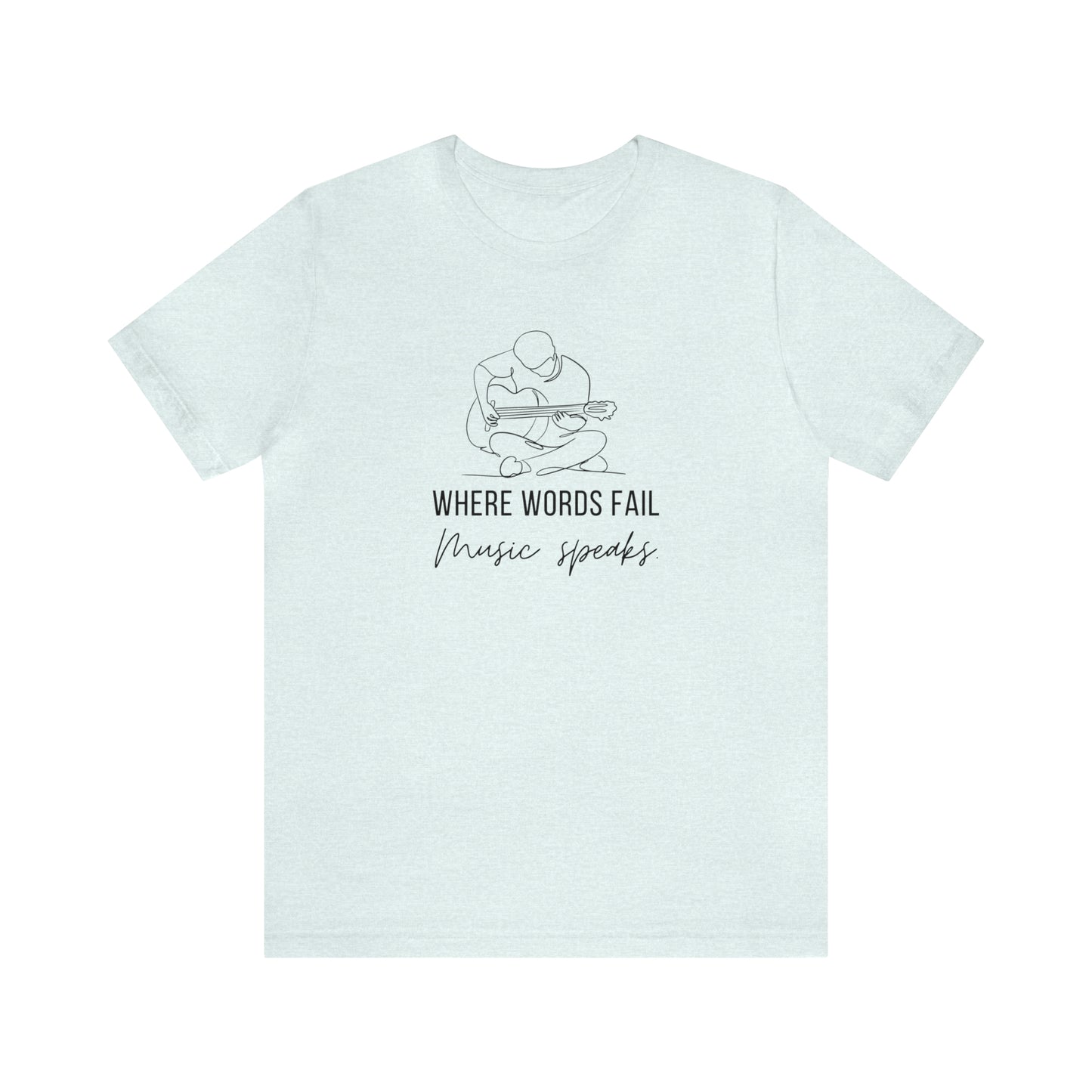 Music Speaks Guitar Male Tee Light Colors