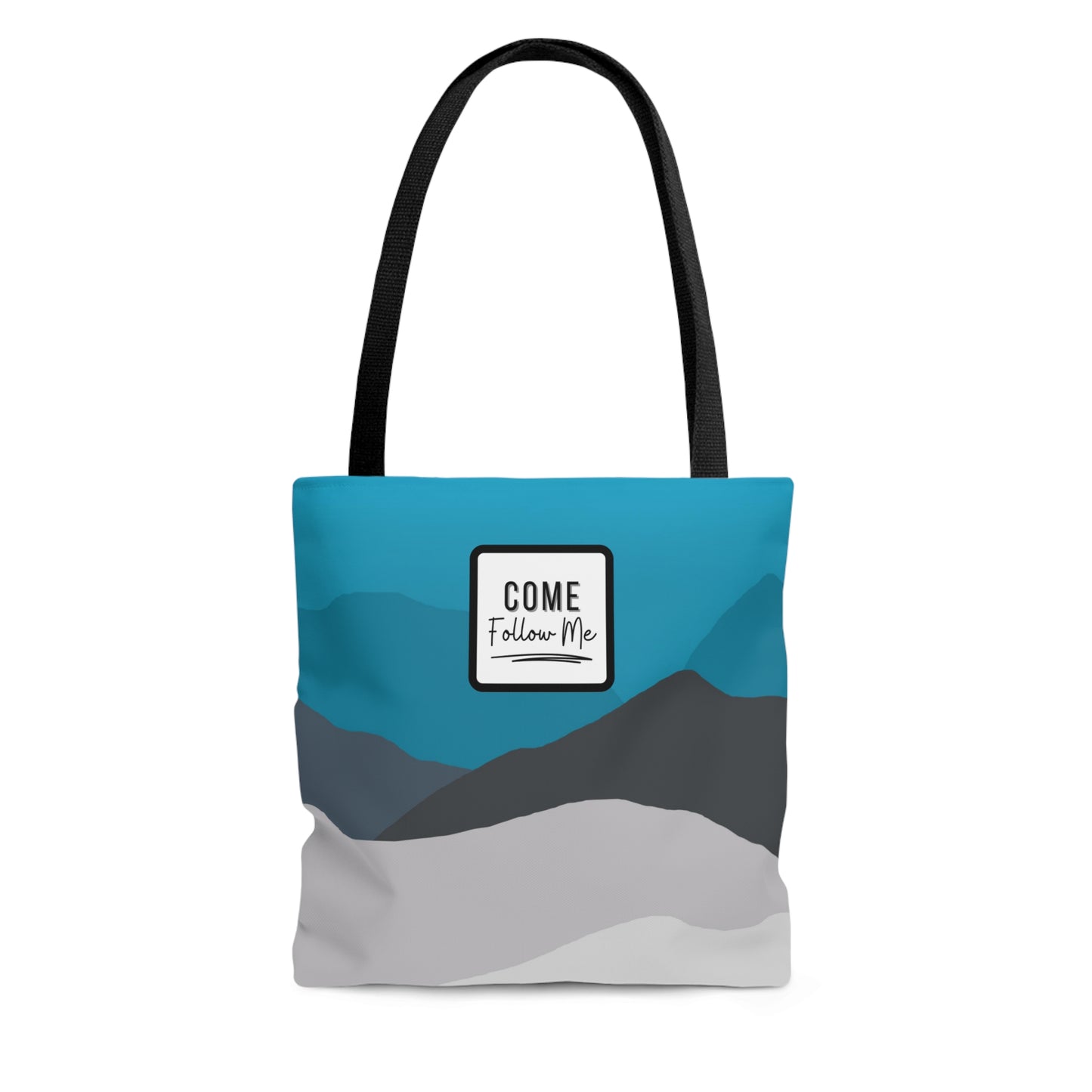 LDS Christian Scripture Church Tote Bag Blue Gray Landscape