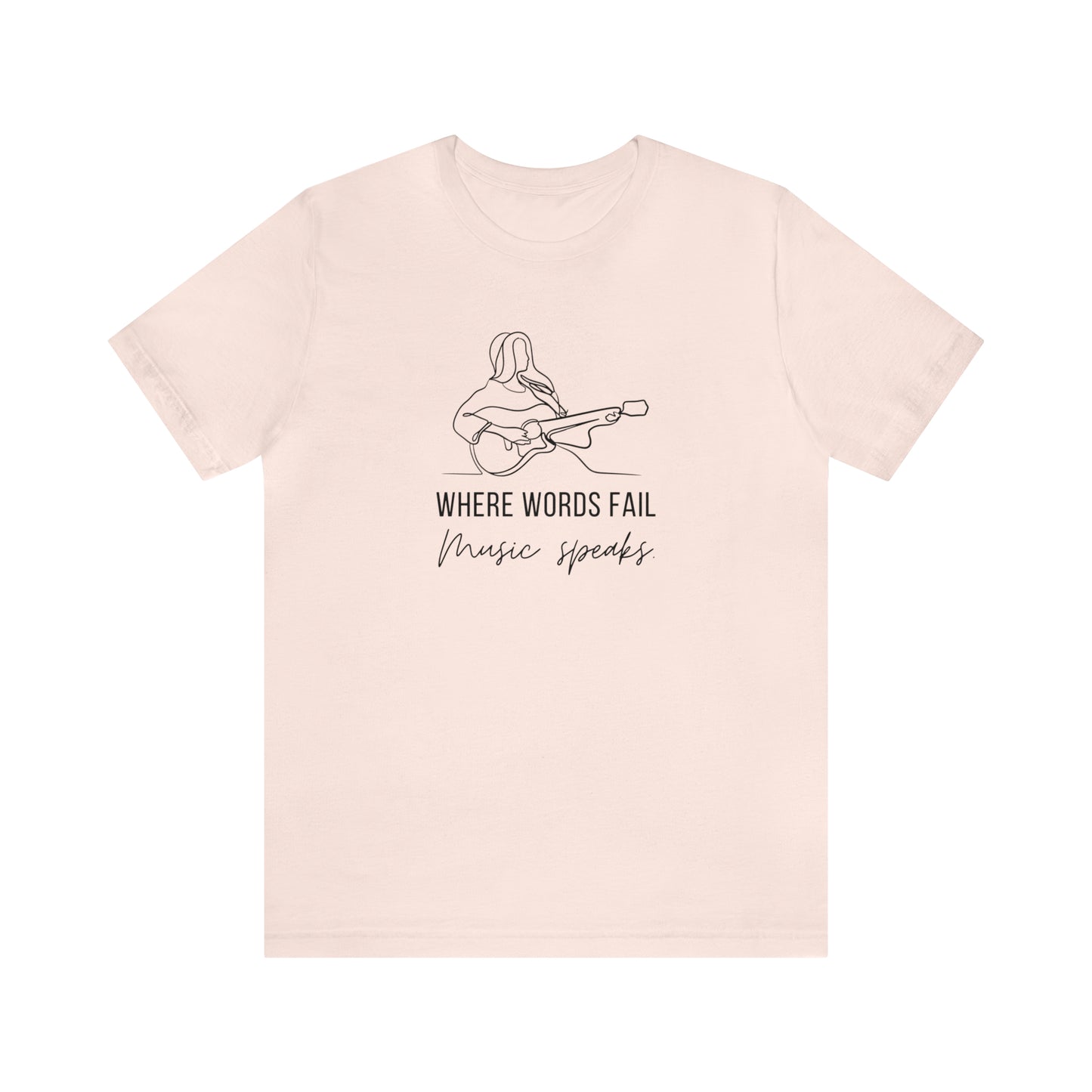Music Speaks Guitar Female Tee Light Colors
