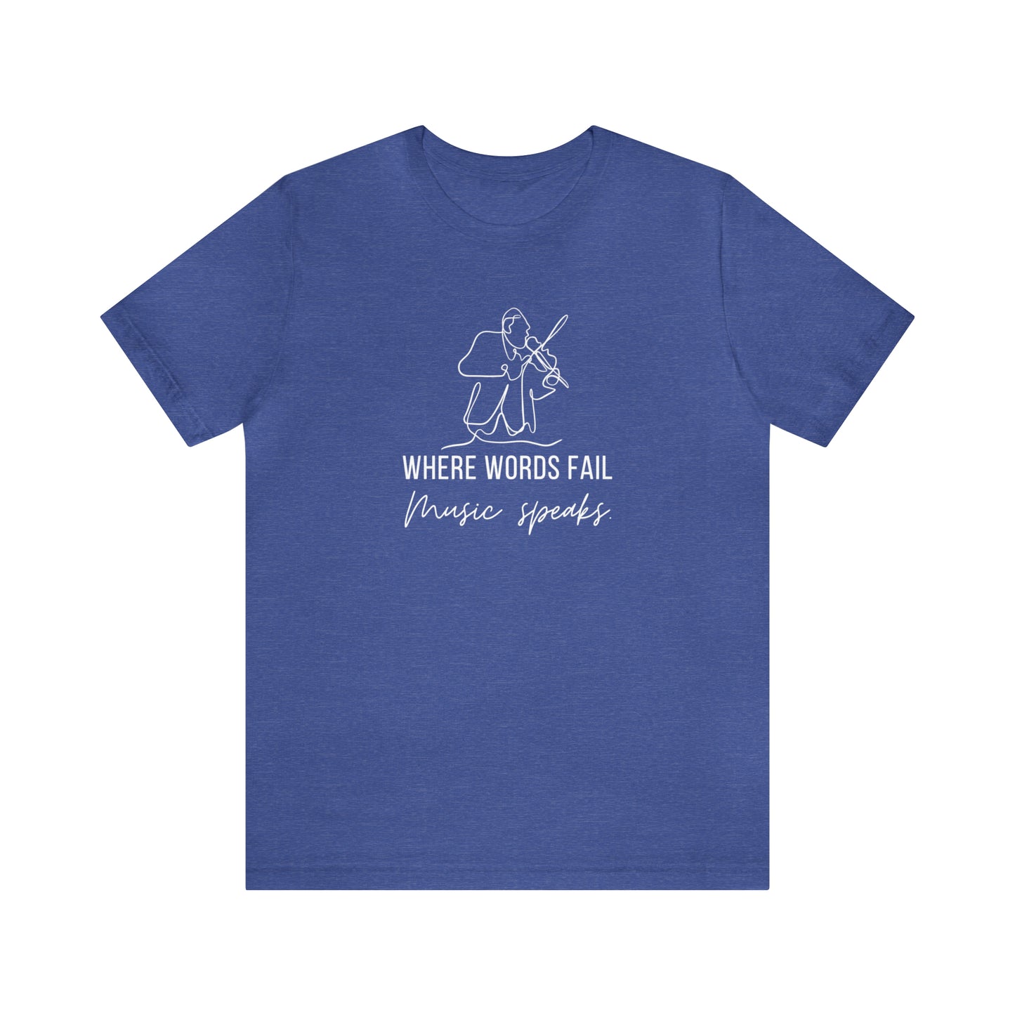 Music Speaks Violin Male Tee Dark Colors
