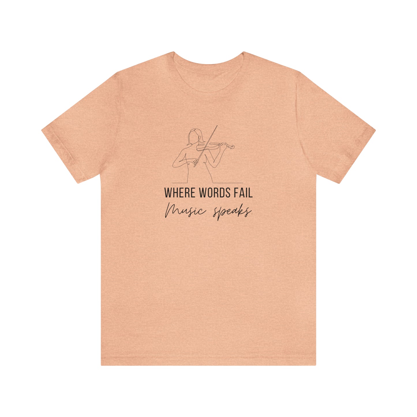 Music Speaks Violin Female Tee Light Colors