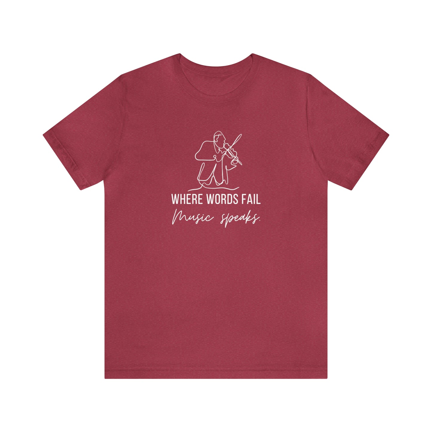 Music Speaks Violin Male Tee Dark Colors