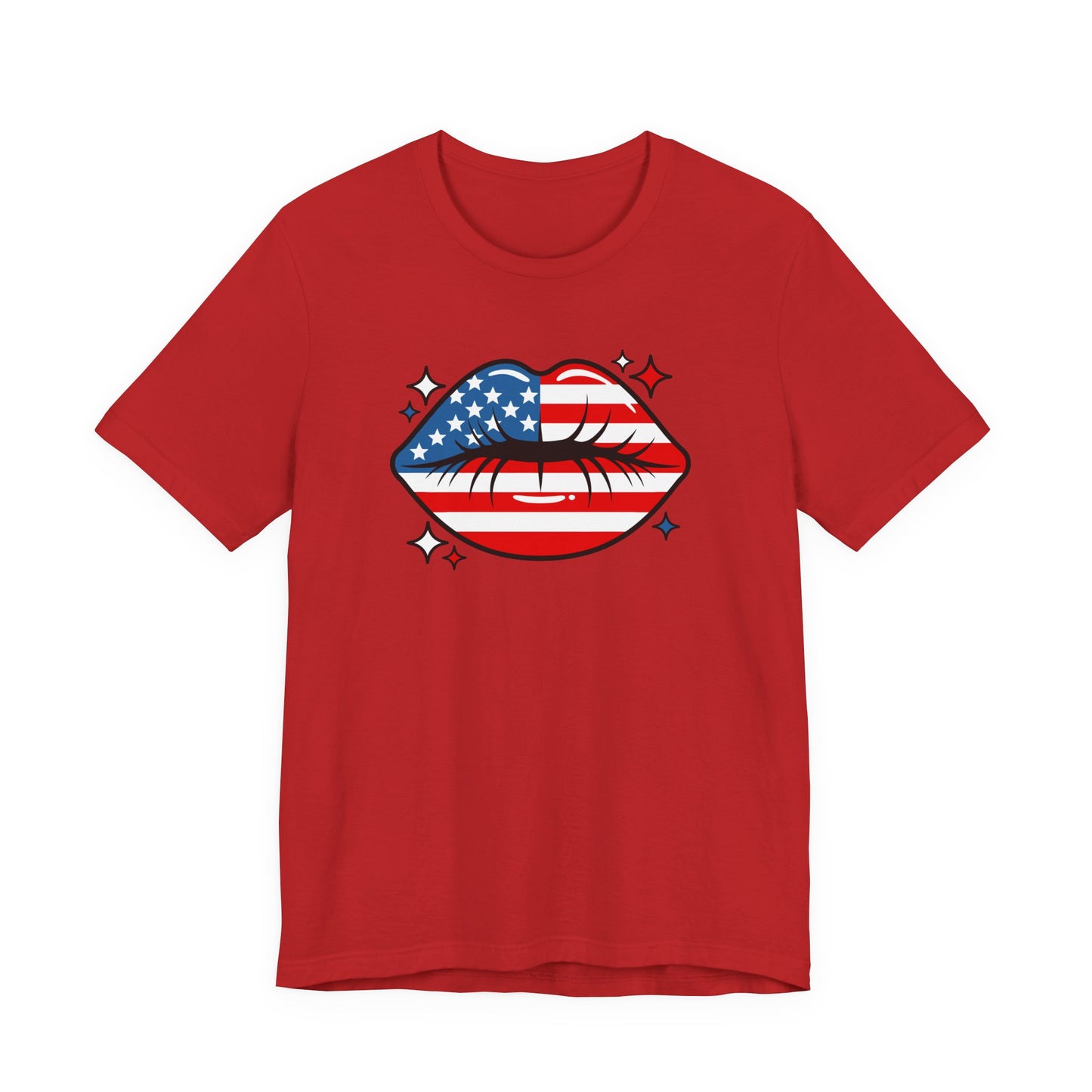 Patriotic American Flag Kiss T-Shirt