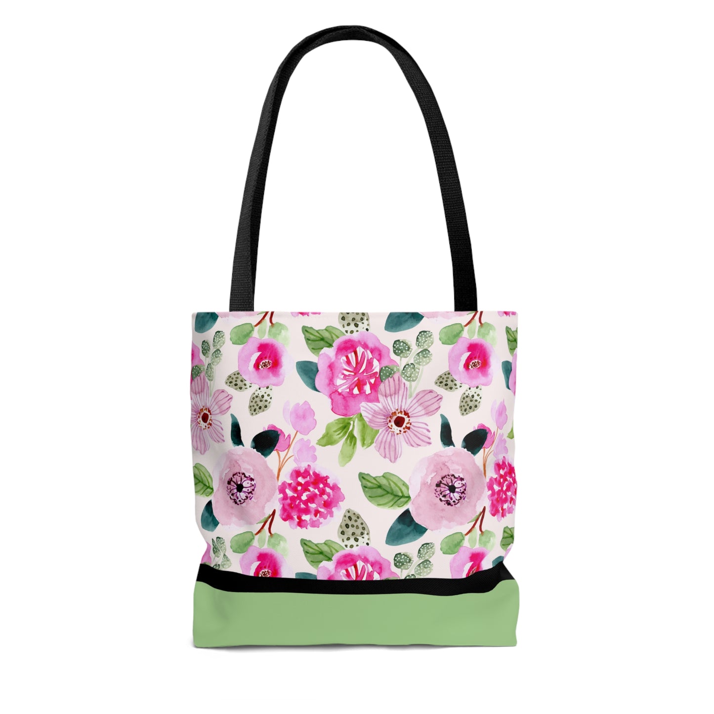 LDS Christian Scripture Church Baptism Kids Tote Bag Floral Pink Green