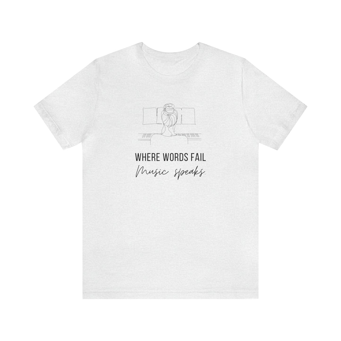 Music Speaks Piano Female Tee Light Colors