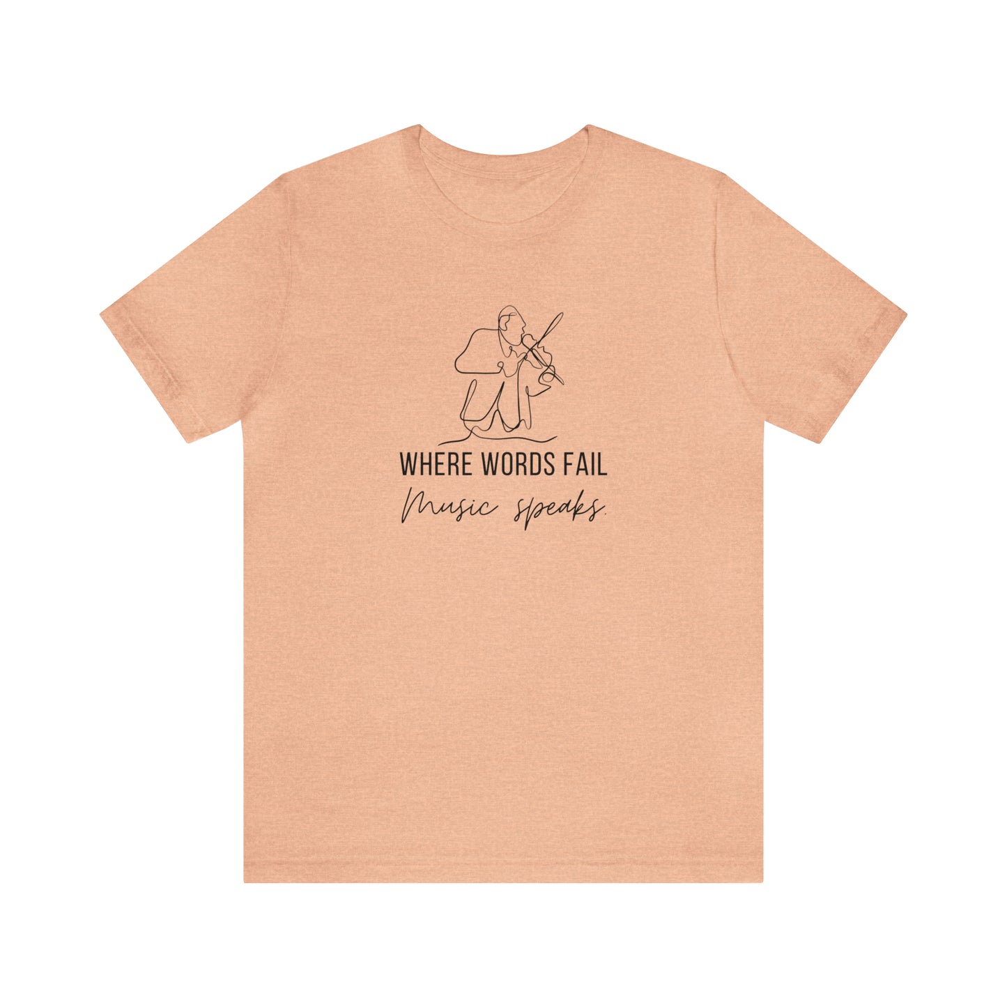 Music Speaks Violin Male Tee Light Colors