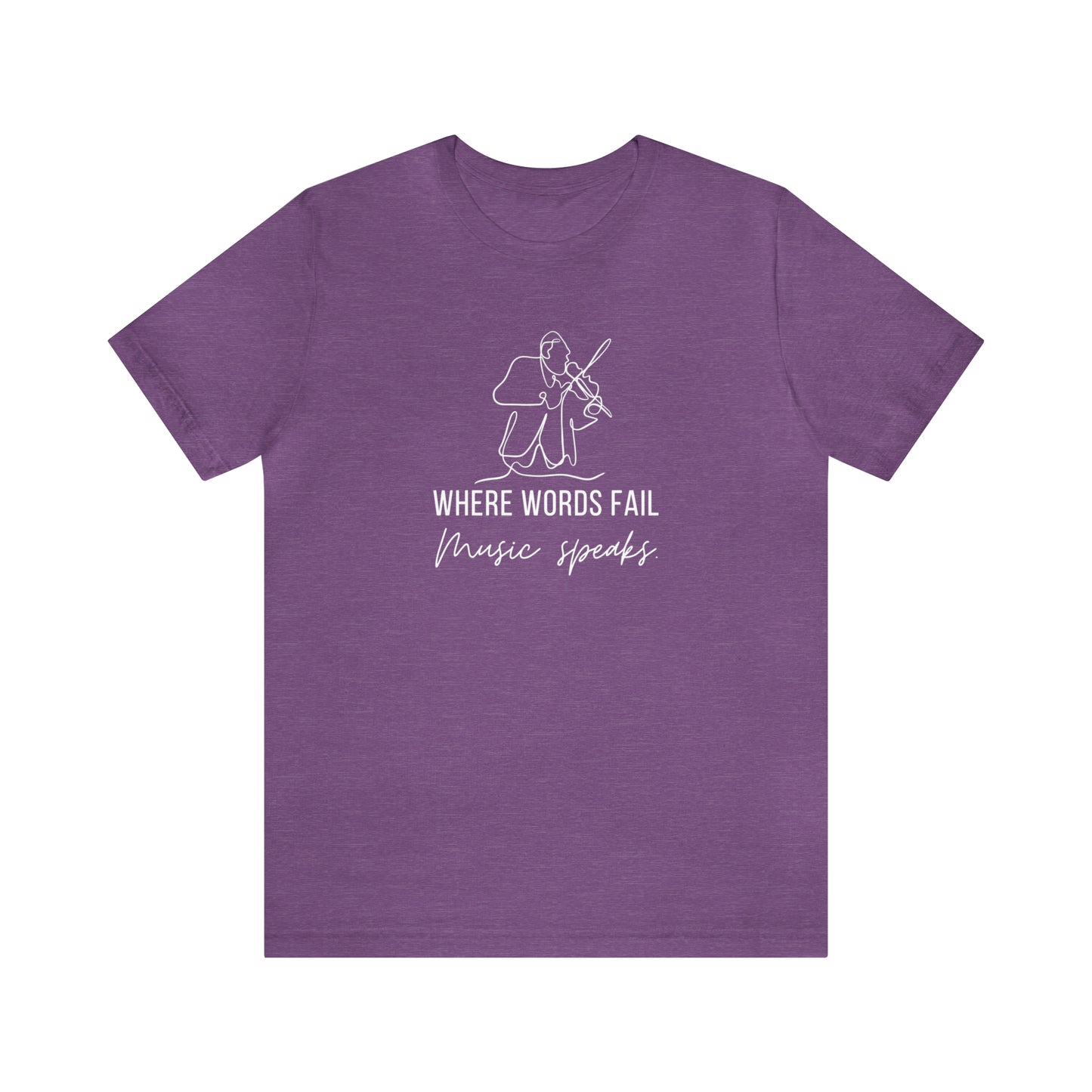 Music Speaks Violin Male Tee Dark Colors