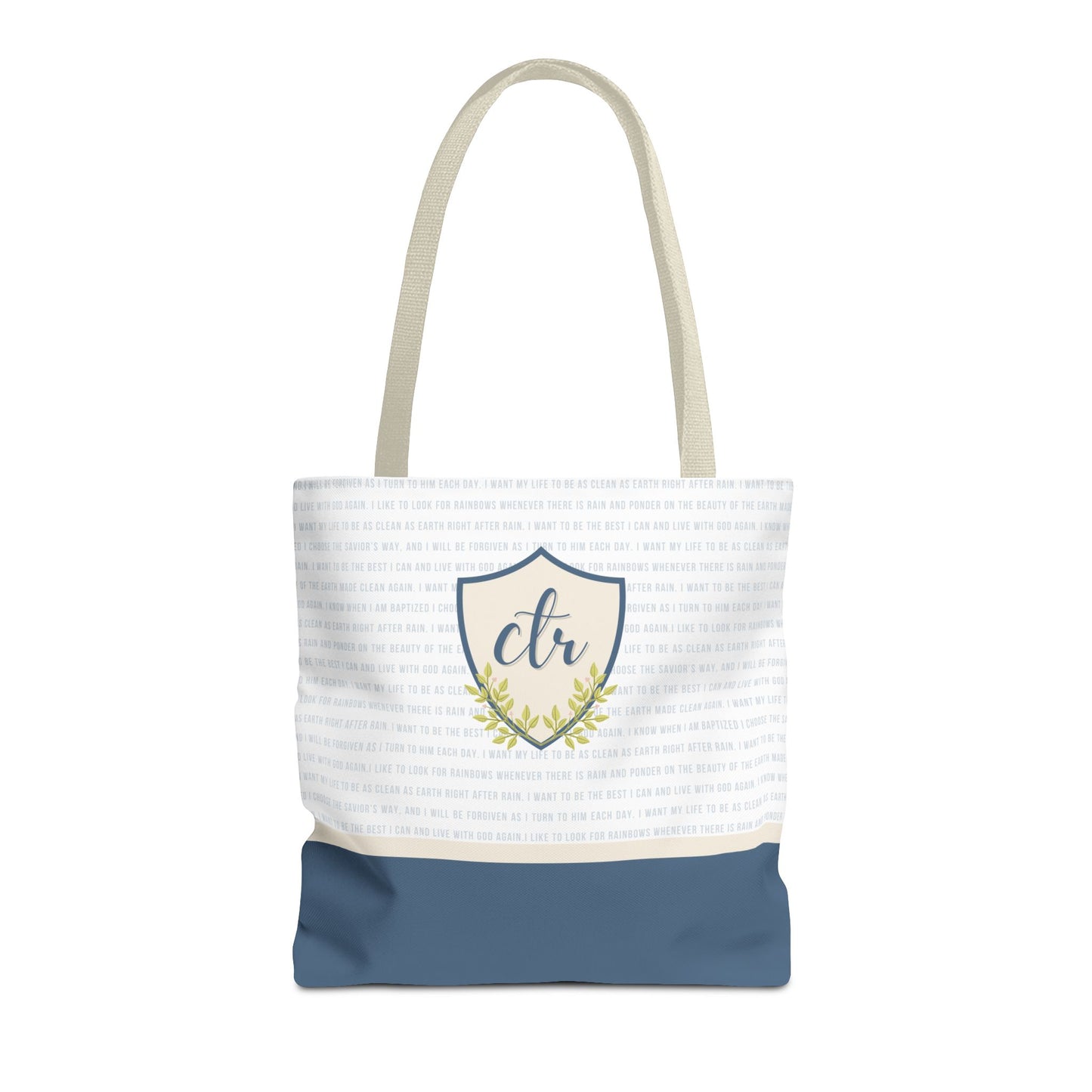 CTR Blue Baptism Primary Tote Bag - Choose the Right LDS  scripture Baptism Bag