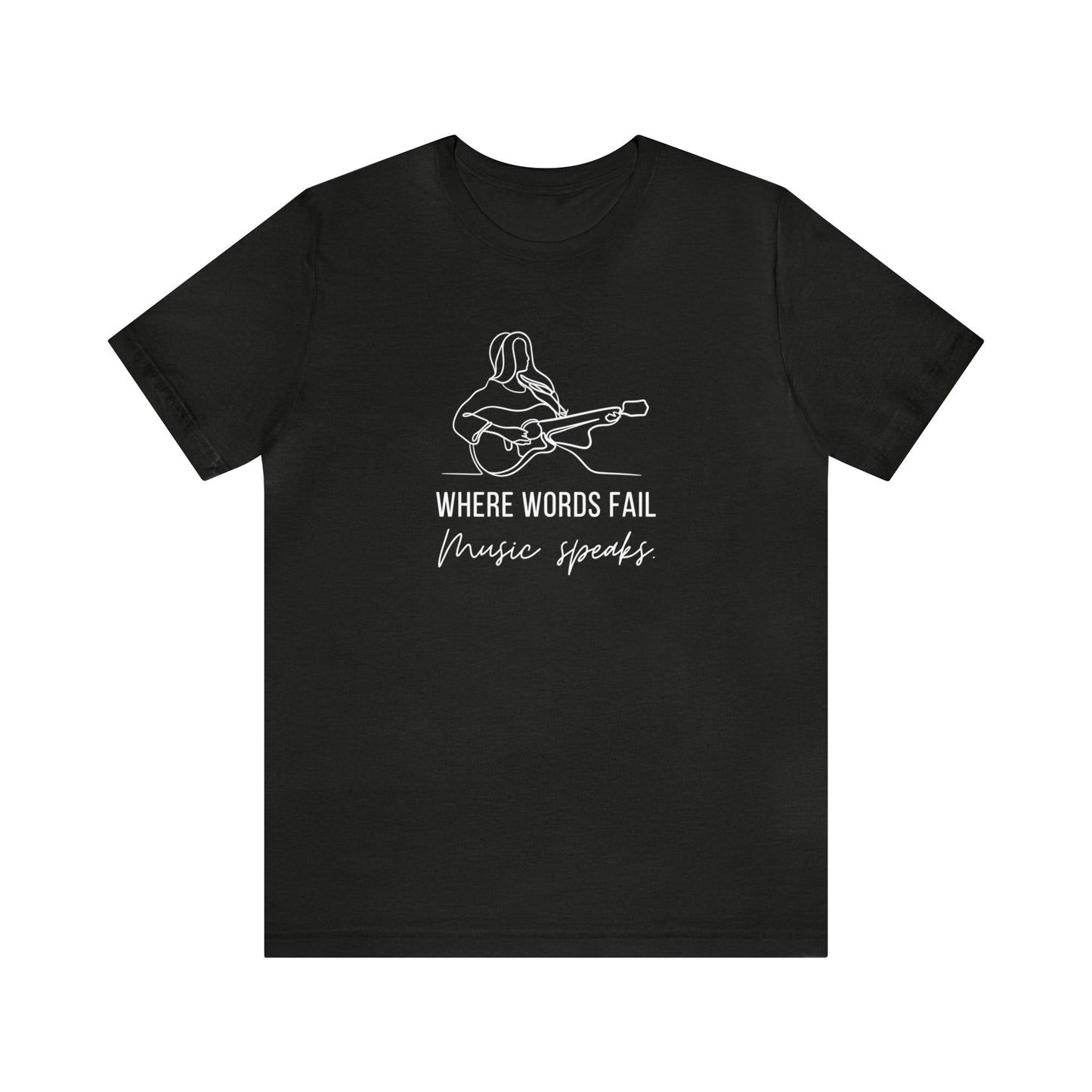 Music Speaks Guitar Female Tee Dark Colors