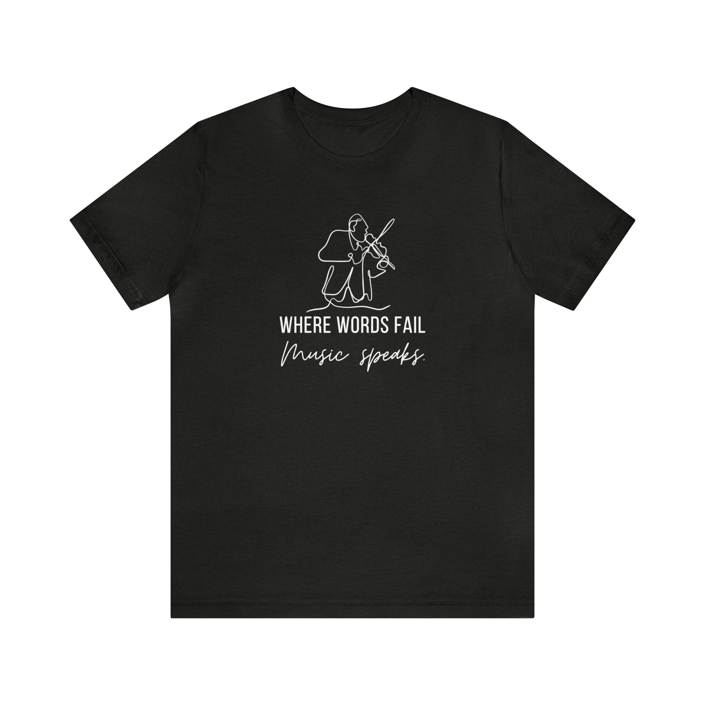 Music Speaks Violin Male Tee Dark Colors