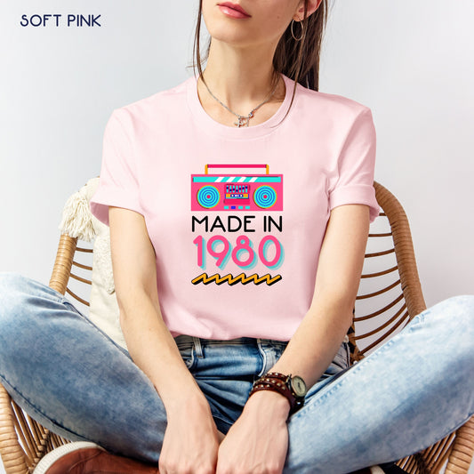 Retro Boombox Made in Birthday Shirt Customizable