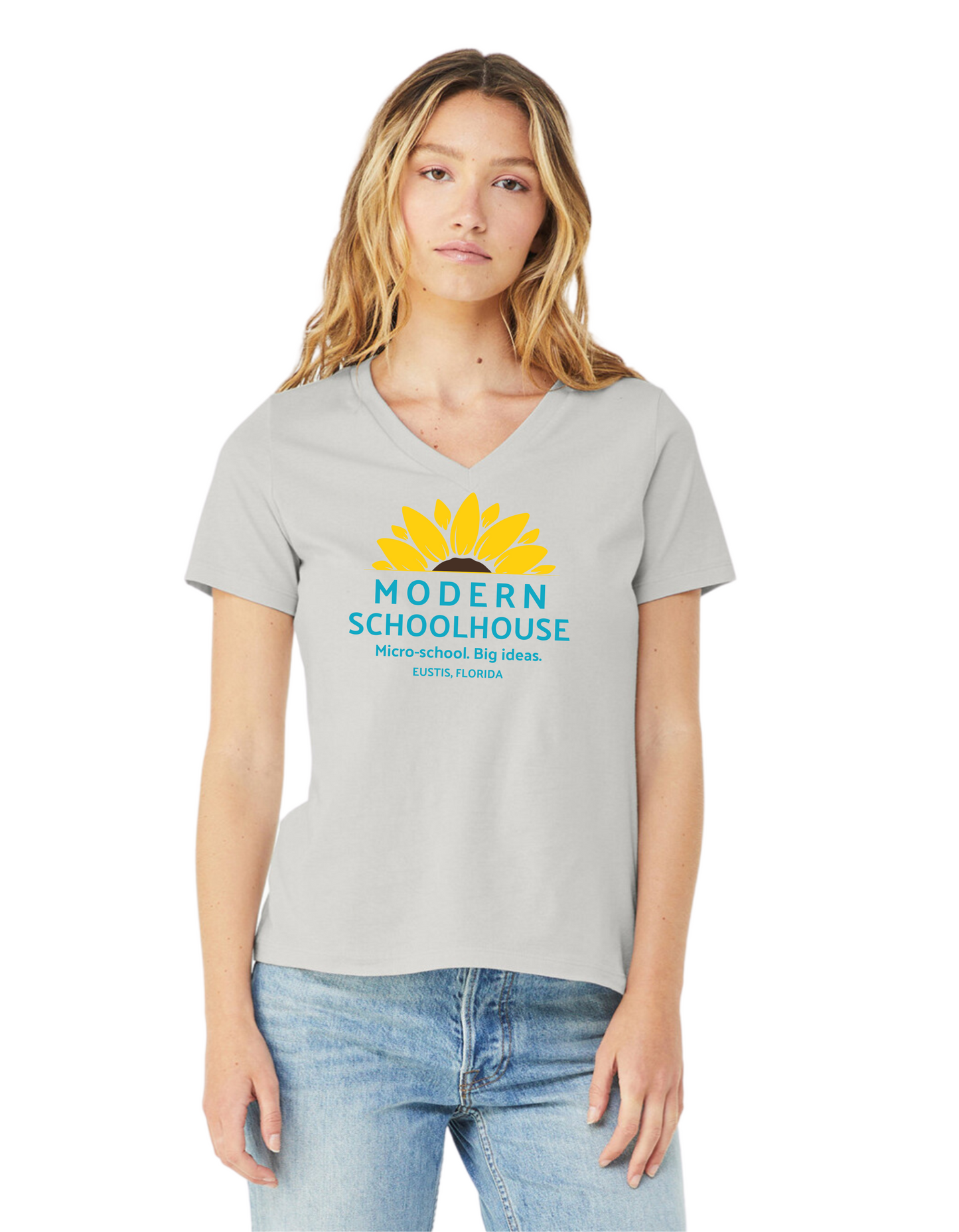 Modern Schoolhouse Adult V-Neck Tee