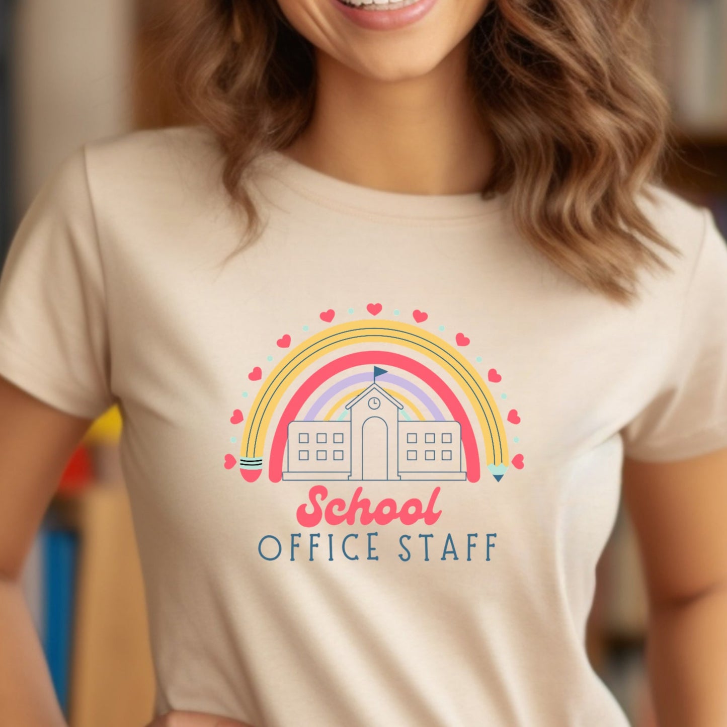 School Office Staff Rainbow Tee