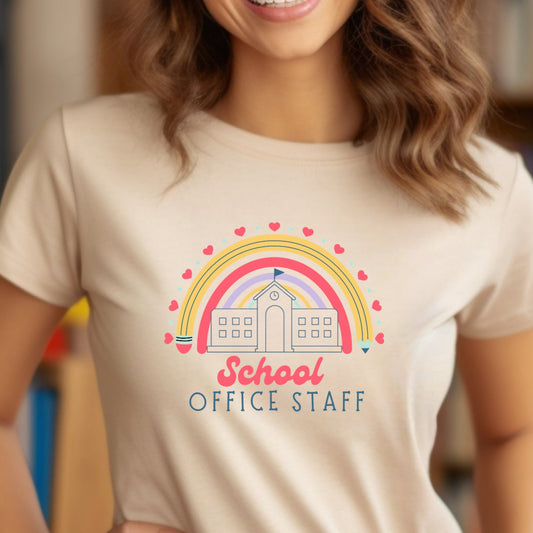 School Office Staff Rainbow Tee