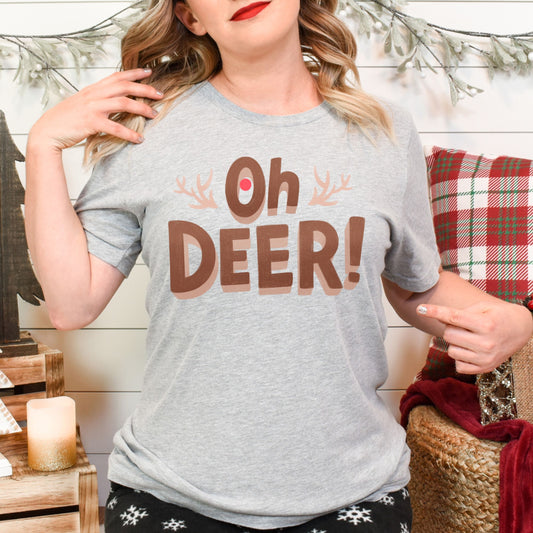 Christmas Unisex Oh Deer Midweight Tee