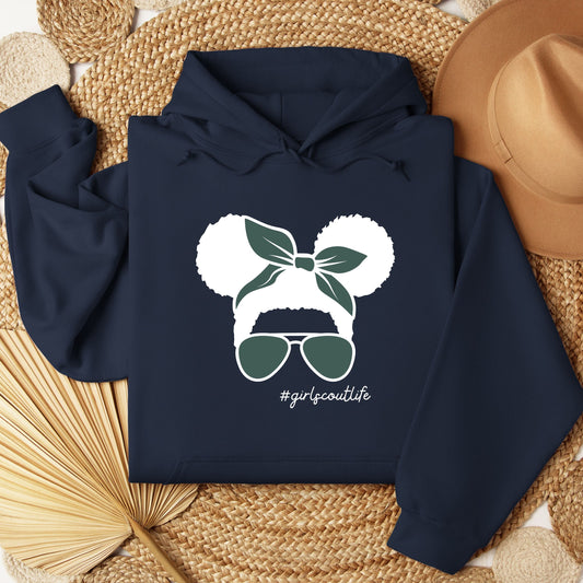 Girl Scout Curly Messy Bun Youth/Adult Hoodie