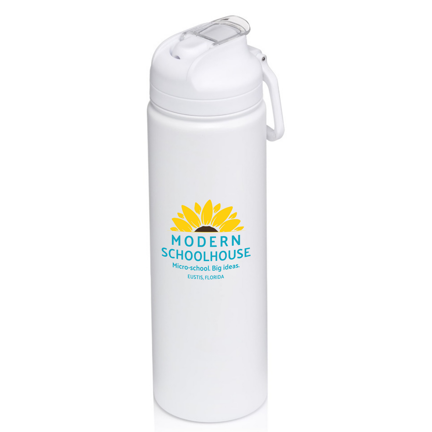 Modern Schoolhouse Stainless Steel White Water Bottle