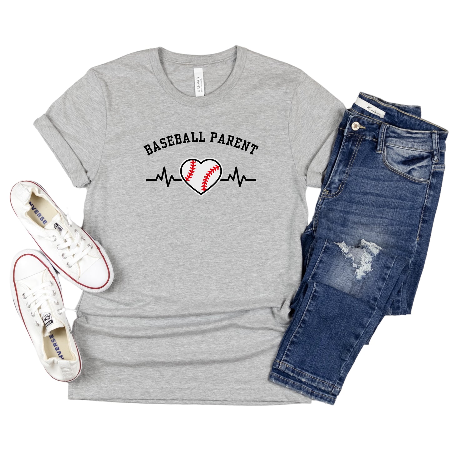 Baseball Parent Sports Heartbeat Shirt