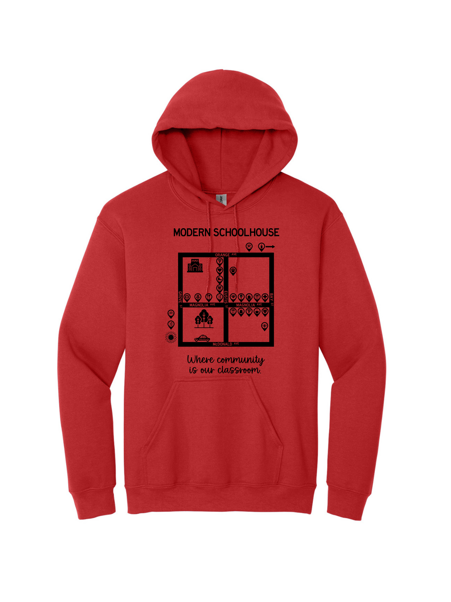 Modern Schoolhouse 2025 Community Support Adult Hoodie