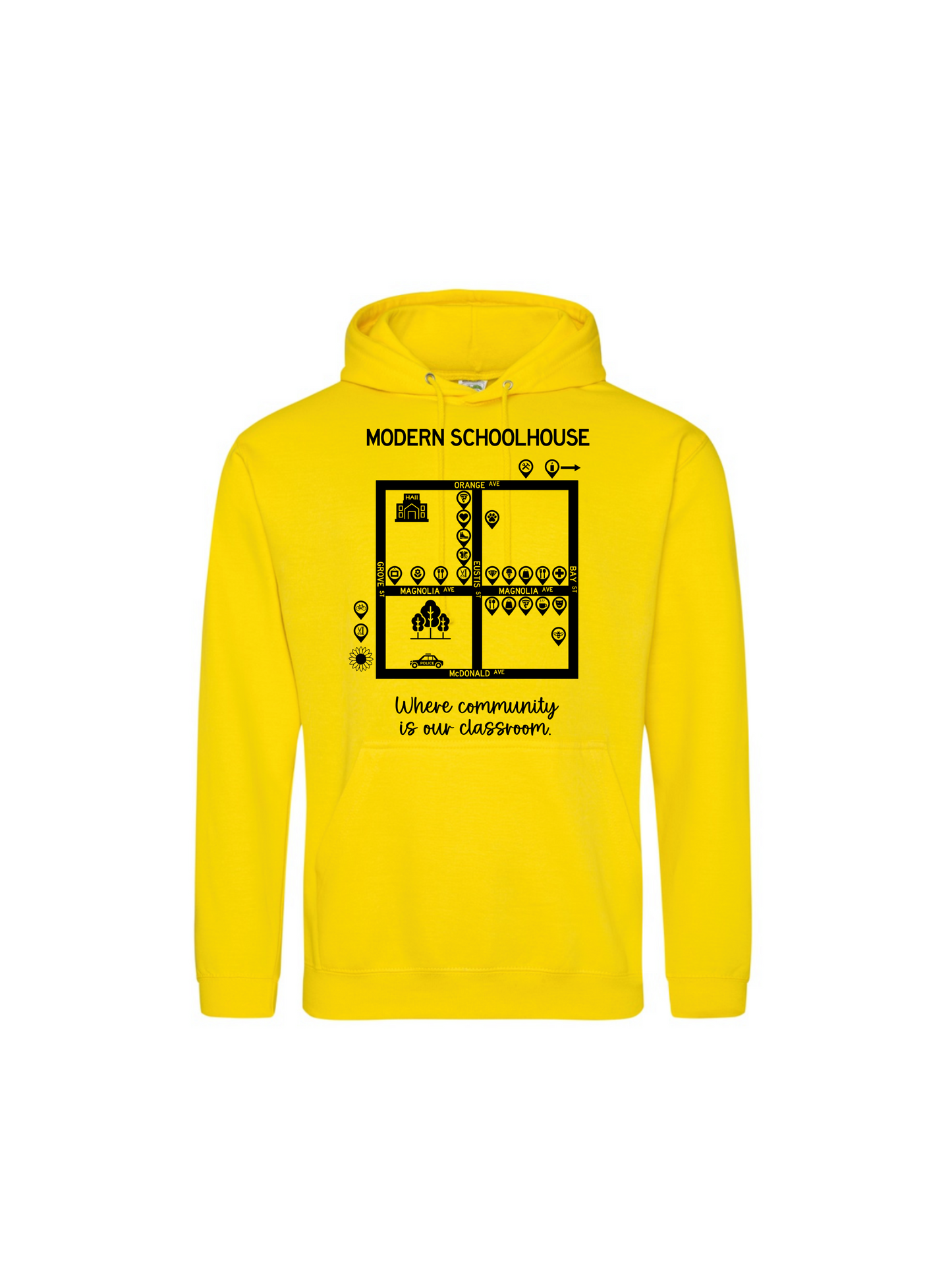 Modern Schoolhouse 2025 Community Support Adult Hoodie