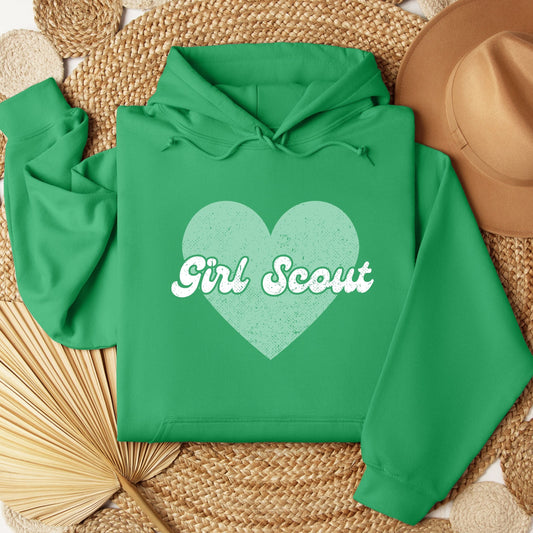 Distressed Girl Scout Heart Youth/Adult Hoodie
