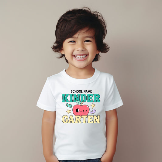 Cute Retro Apple Customizable Grade Short Sleeve Youth and Adult Tee