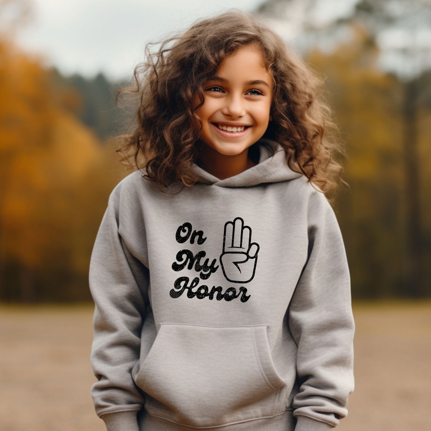 Distressed On my Honor Girl Scout Youth/Adult Hoodie