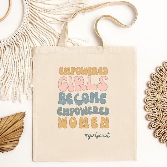Empowered Girls Become Empowered Women Girl Scout Eco Blend Canvas Tote Bag