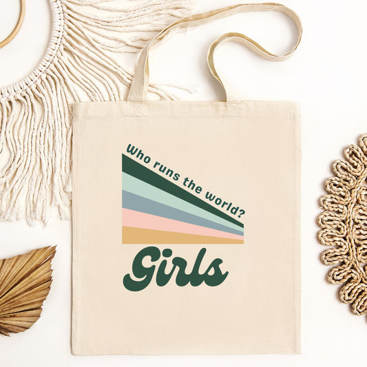 Who Runs the World Girl Scout Eco Blend Canvas Tote Bag
