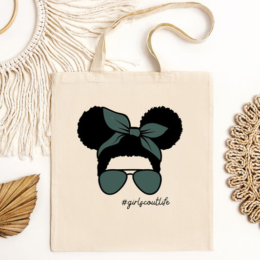 Girl Scout Curly Messy Bun Eco Blend Canvas Tote Bag