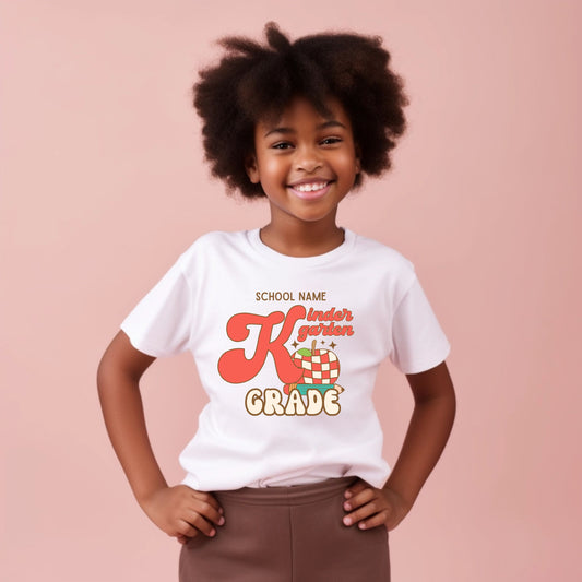 Retro Apple Customizable Grade Short Sleeve Youth and Adult Tee